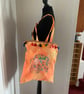 Tie dyed hand painted tote with paisley elephant design  - Image 1