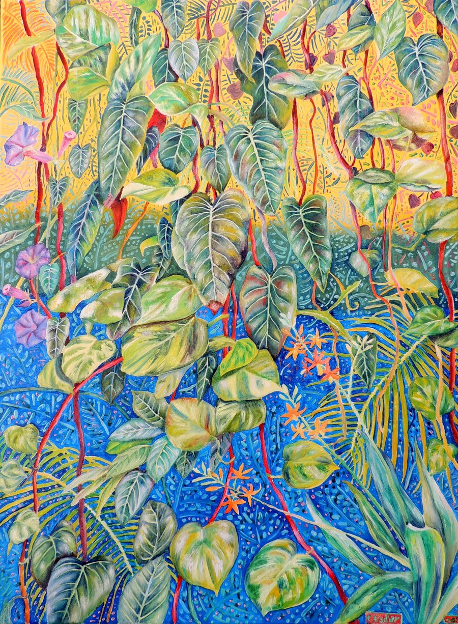 Tropical Jungle Original Oil Painting