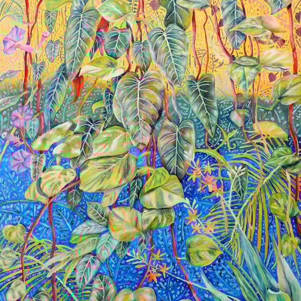 Tropical Jungle Original Oil Painting