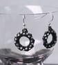 Black and Silver Wreath Earrings - Image 1