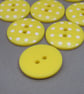 10 Bright Yellow Polkadot Buttons - Image 3