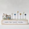 Little Wooden Houses with Clay & Button Garden 'Enjoy the little things'