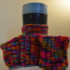 Vibrant multicoloured vertical stripe cup cosies