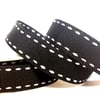 Black Side Stitch Grosgrain Ribbon 15mm - 4 Metres - Full Reel