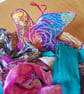 Sari silk Rainbow Dove hanging decoration - Image 8