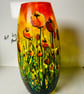 A hand painted and and fired spring glass vase by Andrew Jenkins  - Image 3