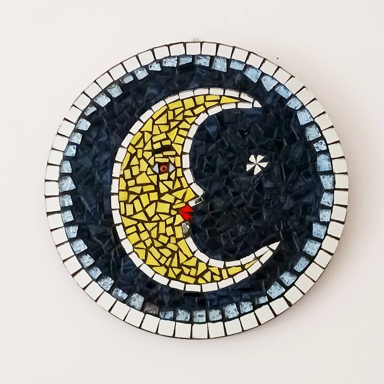 Crescent Moon Mosaic Wall Art
