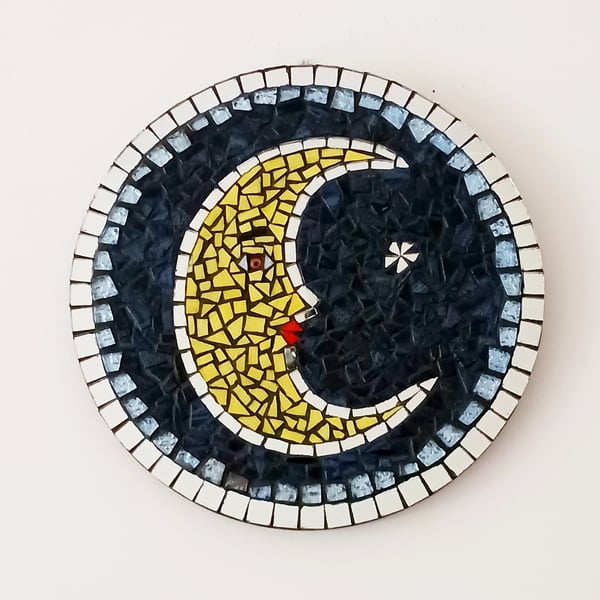 Crescent Moon Mosaic Wall Art