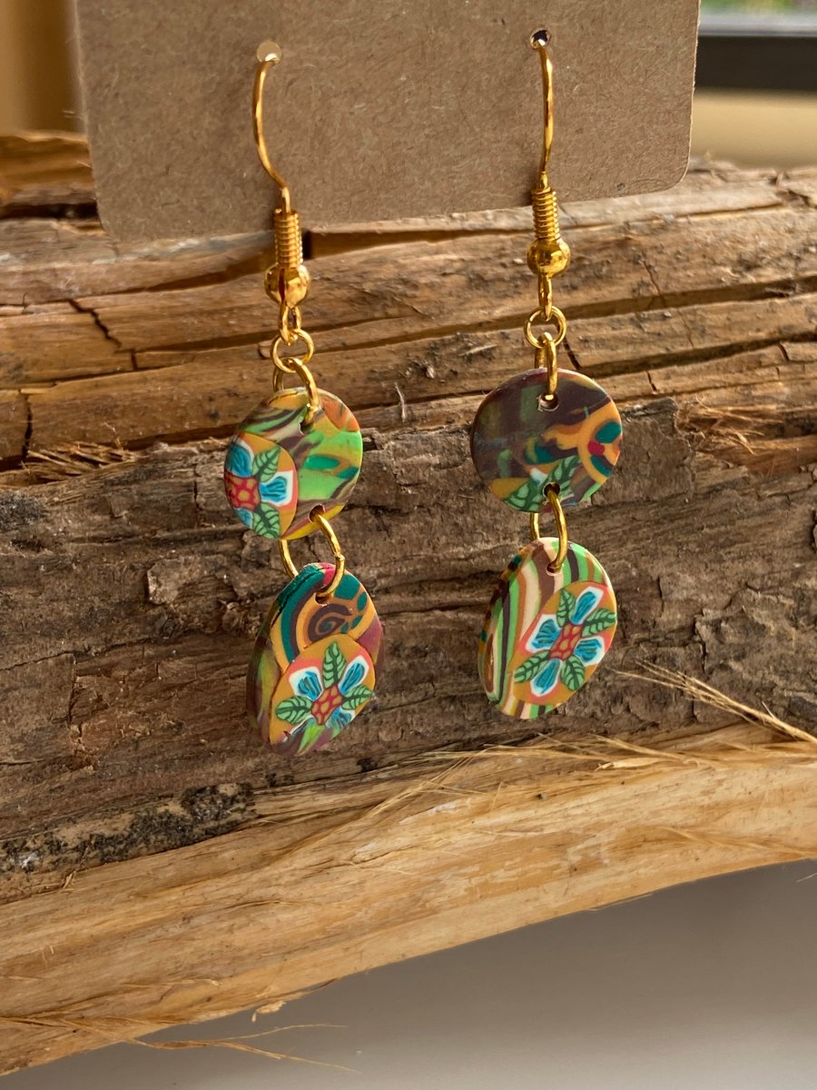 Hand made drop earrings.