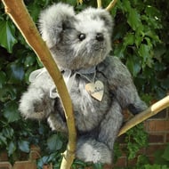 One of kind collectable artist bear, furry teddy bear designed by Bearlescent 