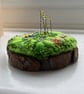 Embroidered moss ornament 