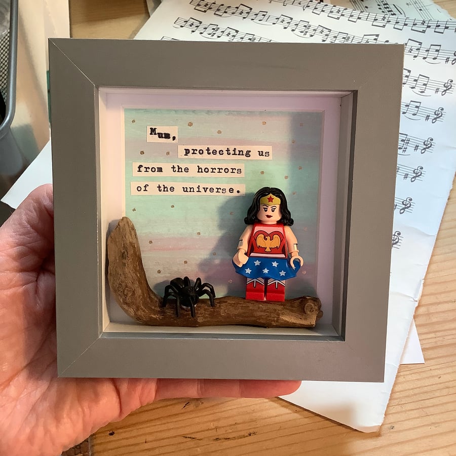 Mother’s Day. Wonder Woman Lego picture. Wall art. Gift. 