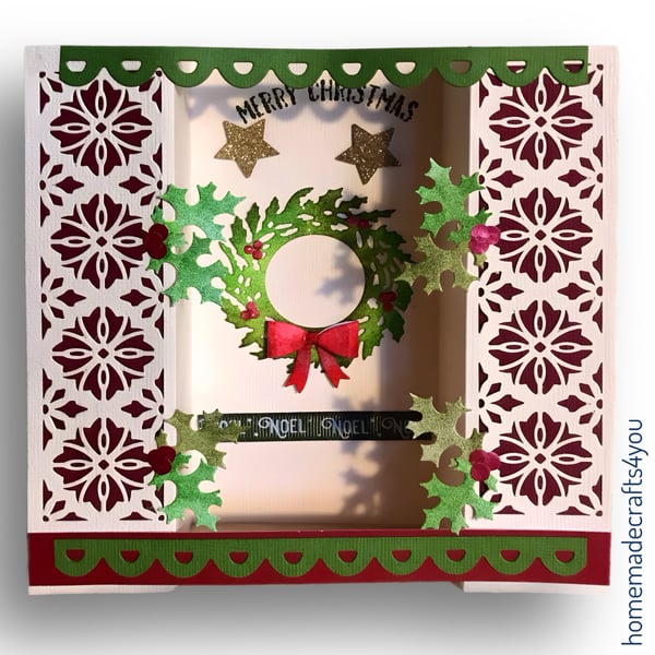 3D Christmas Wreath Card