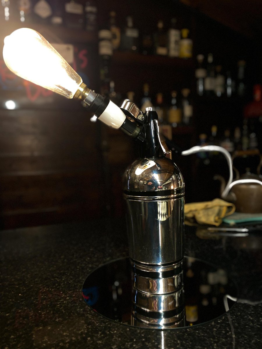 1970s Sparklet Soda Syphon -Up-cycled vintage table lamp.