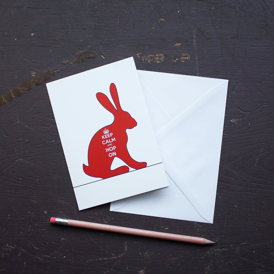 Keep Calm Hare Greetings Card