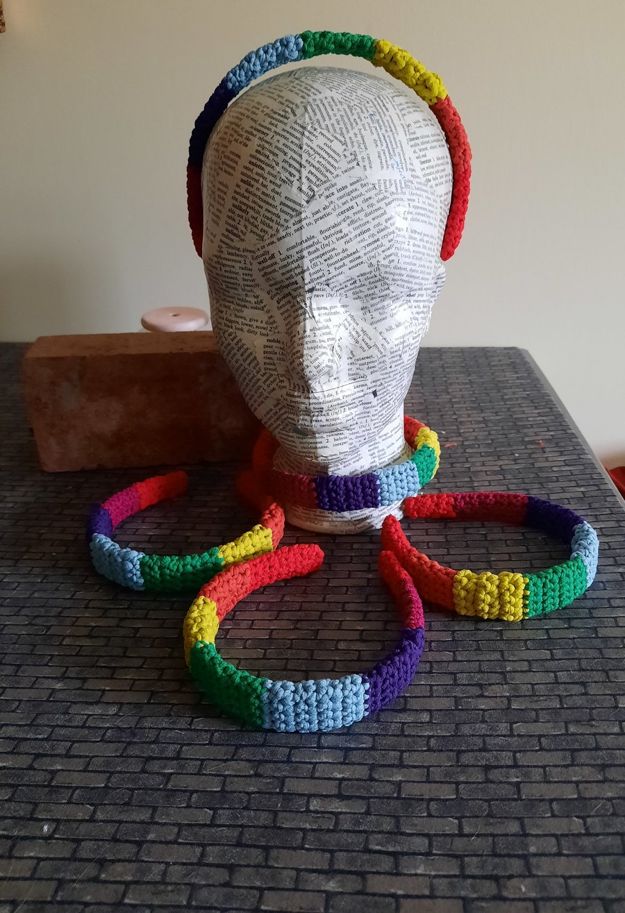 Handmade Rainbow Hairband or Headband – Upcycled, Vibrant & Eco-Friendly