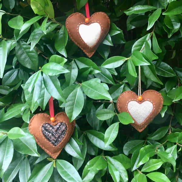 Handmade Gingerbread Felt Christmas Ornament  - folksy Christmas 2026 - 