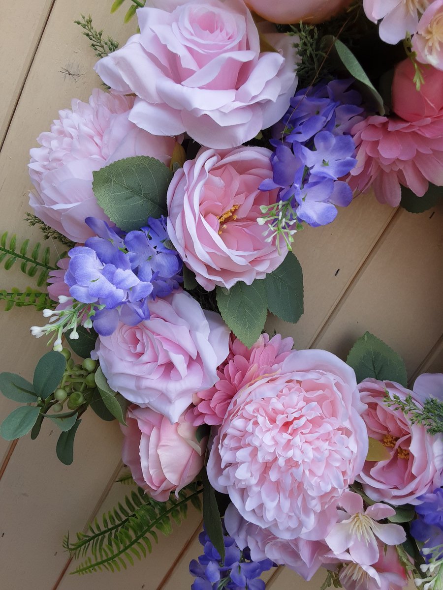 Zena.40cm wreath, door wall table grave weddings present 