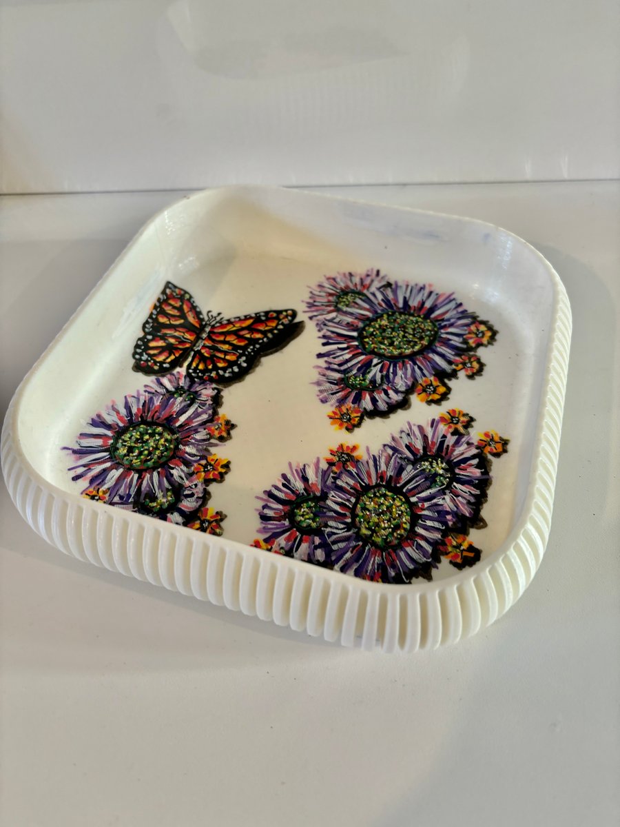 A hand painted and sealed jewellery tray by Andrew Jenkins 