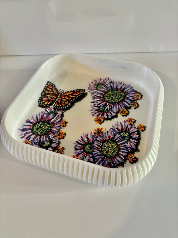 A hand painted and sealed jewellery tray by Andrew Jenkins 
