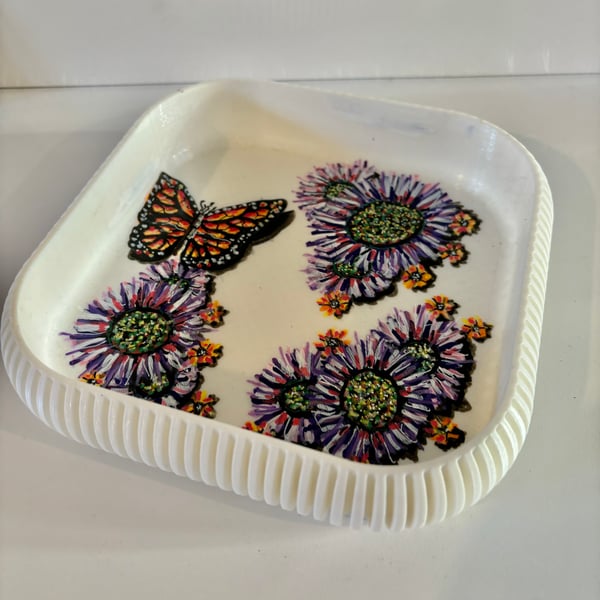 A hand painted and sealed jewellery tray by Andrew Jenkins 