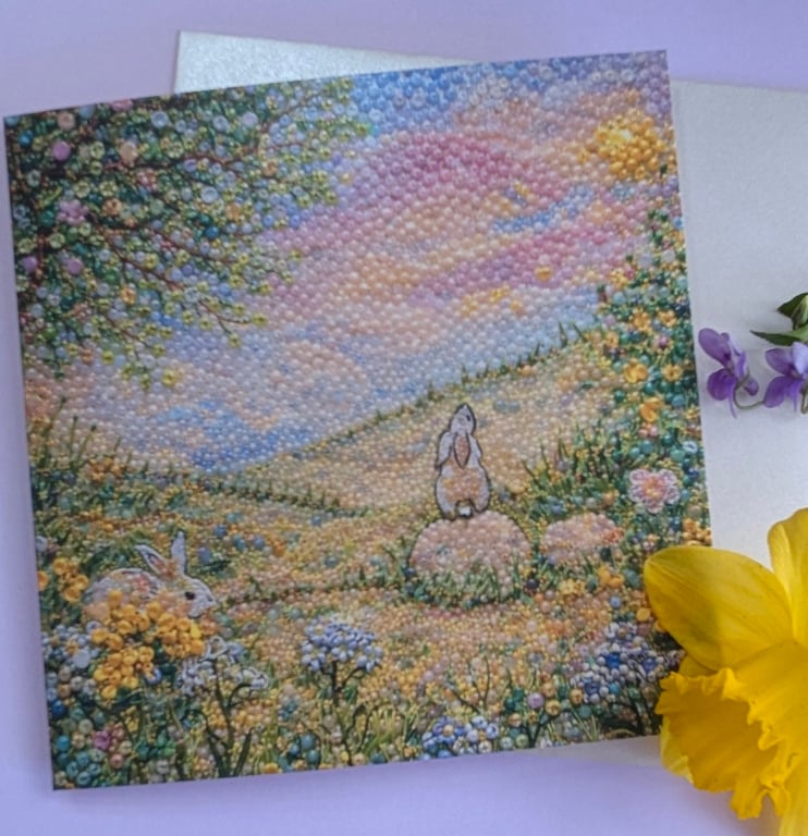 Beautiful Easter or spring card inspired by one of my watercolour paintings