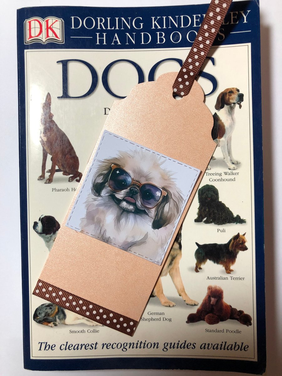 Pekingese Dog Bookmark, Handmade Ribbon Marker, Personalisation optional