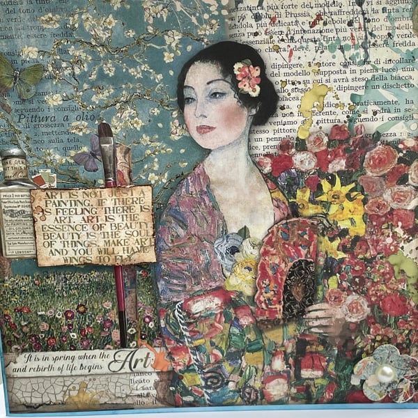 Art is not just a painting beautiful lady birthday card