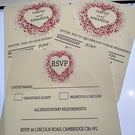 Handmade Wedding Invitation, Heart Confetti Design 
