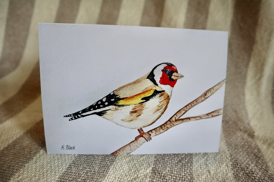 Hand painted goldfinch cards - PRINT version 