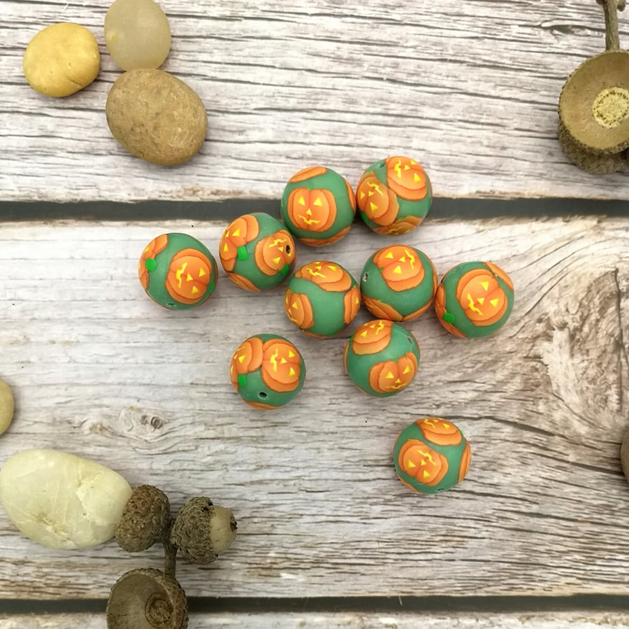 Polymer Clay Pumpkin Beads