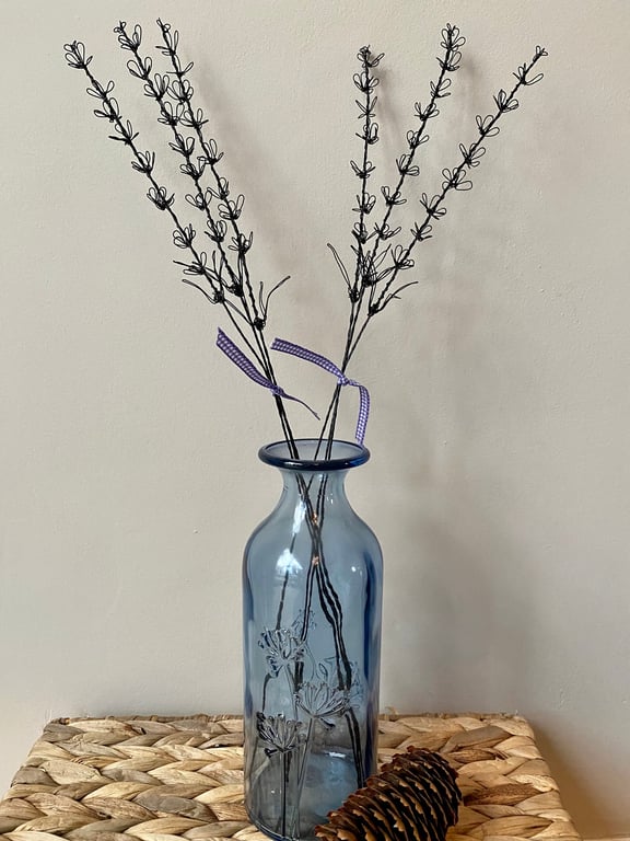 Handmade Wire English Lavender Stems-Posy of Three Stems-Everlasting Bouquet-Sum