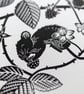 Brambles and Mice hand pulled screen print - Image 3