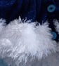 Hand Knitted Girls Navy Sparkle Peplum Cardigan with Faux Fur Trim Age 2-4 - Image 5