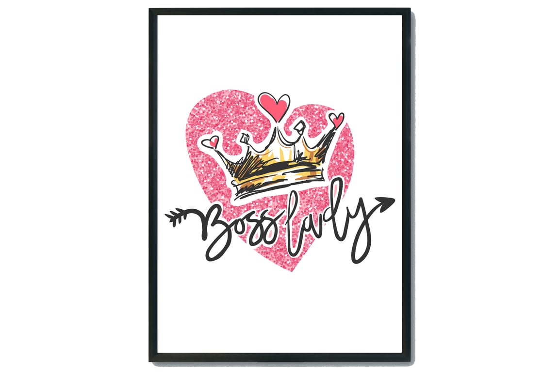 Boss lady girls room print, girl room quote print,  girl boss wall art