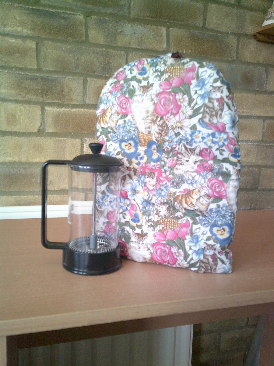 Cats and Flowers Small Coffee Pot Cosy