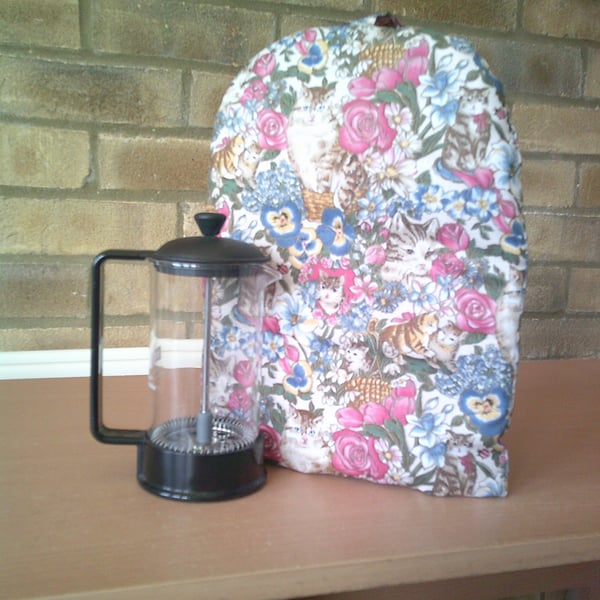 Cats and Flowers Small Coffee Pot Cosy