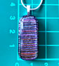 Long Dichroic Stripe Pattern Glass Pendant Necklace  - Image 3