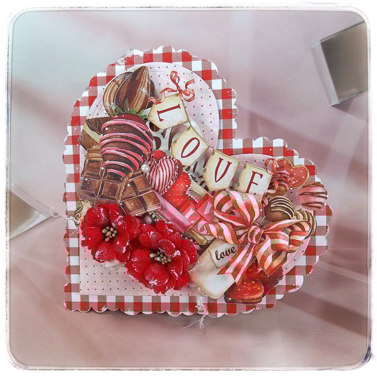Handmade Heart-Shaped Card (104) Valentine’s Style