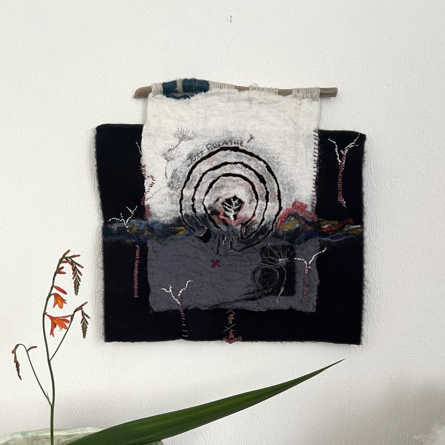 Just Breathe2 Art felt  sensory wall hanging 