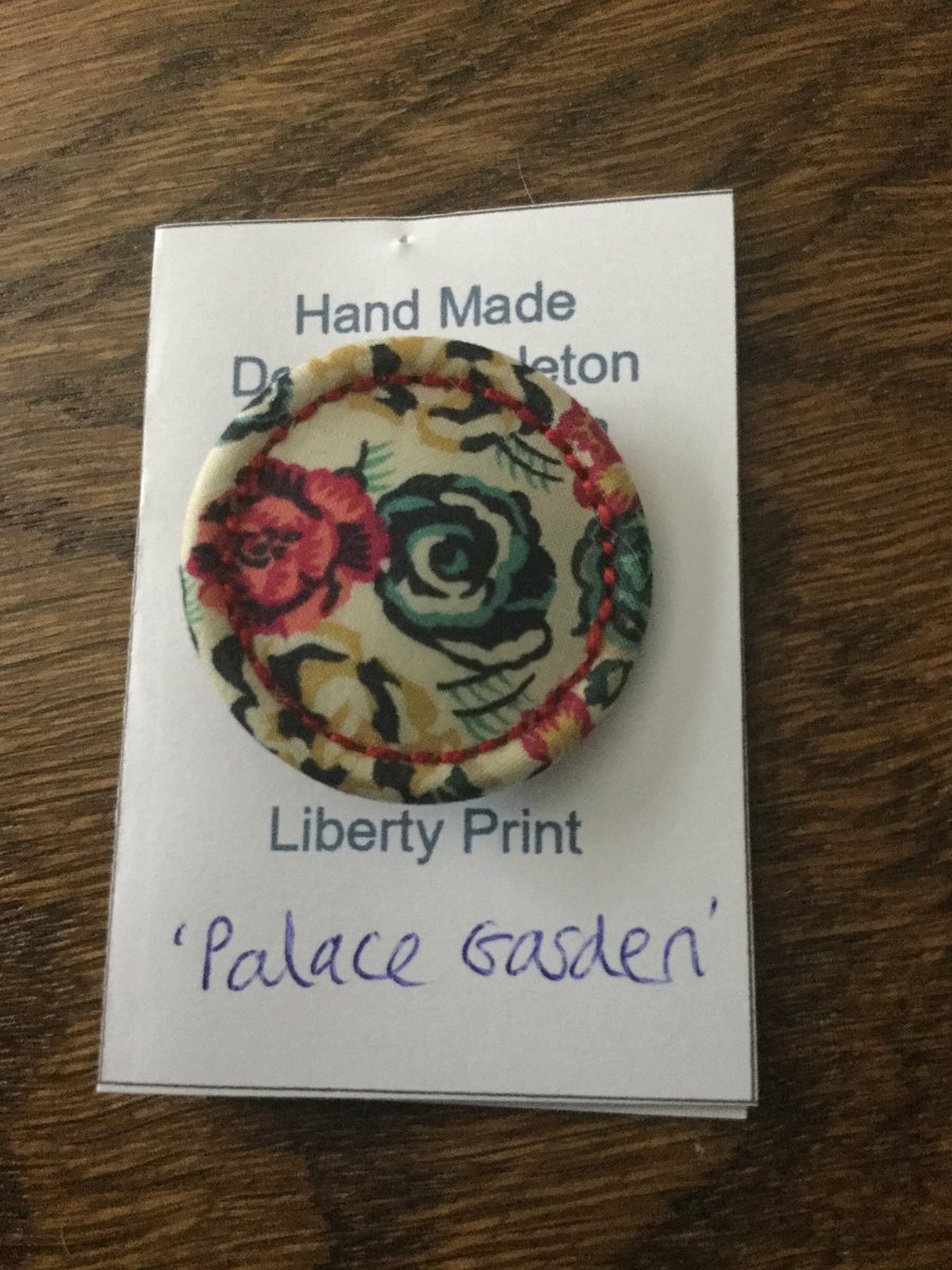 Liberty Print Dorset Singleton Button Brooch, ‘Palace Garden’, Red