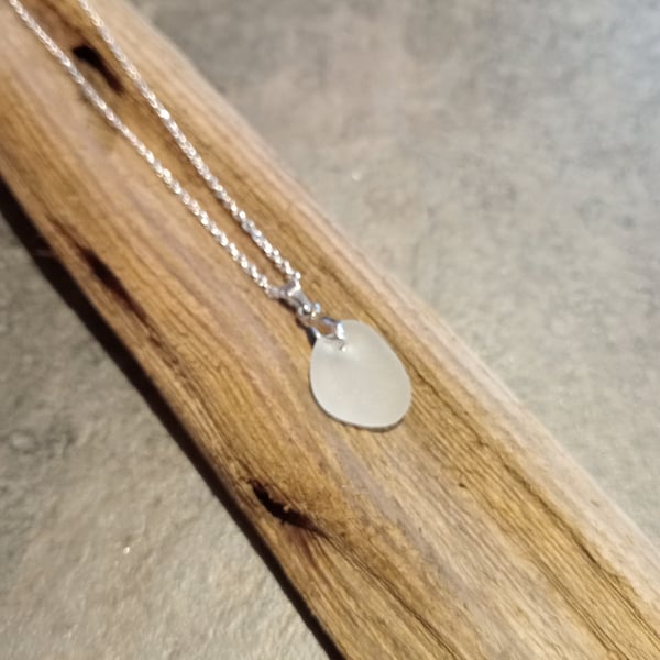 Silver Sea Glass Necklace 