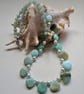 Designer Amazonite & Shell Pearl Necklace One Off - Image 2