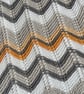 White, grey, and mustard striped baby blanket in 100% cotton  - Image 2