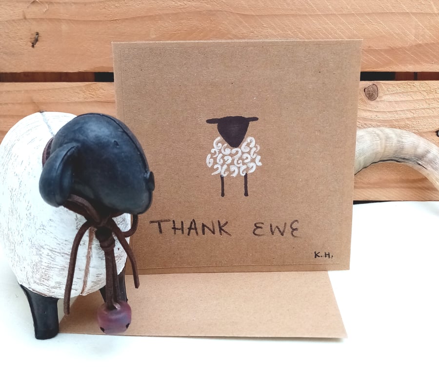  Thank You Card, Thank Ewe Card, Sheep Card