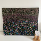 Textured Abstract Canvas Painting Neon Pink and Green 80s 90s Inspired 