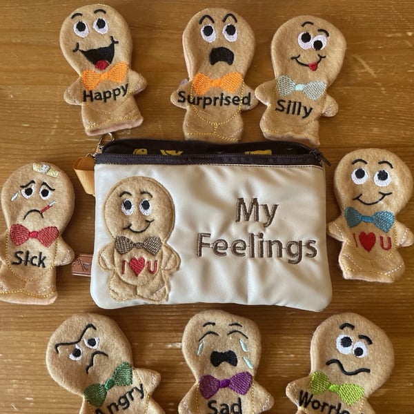 My Feelings Boys emotions finger puppets ASD SEN  communication aid. 
