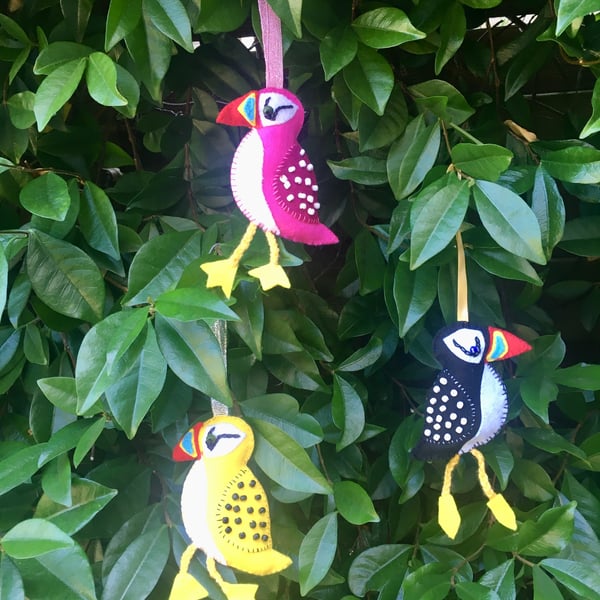  Felt puffin hanging  decoration -  sea bird decoration -  folksy Christmas 2026