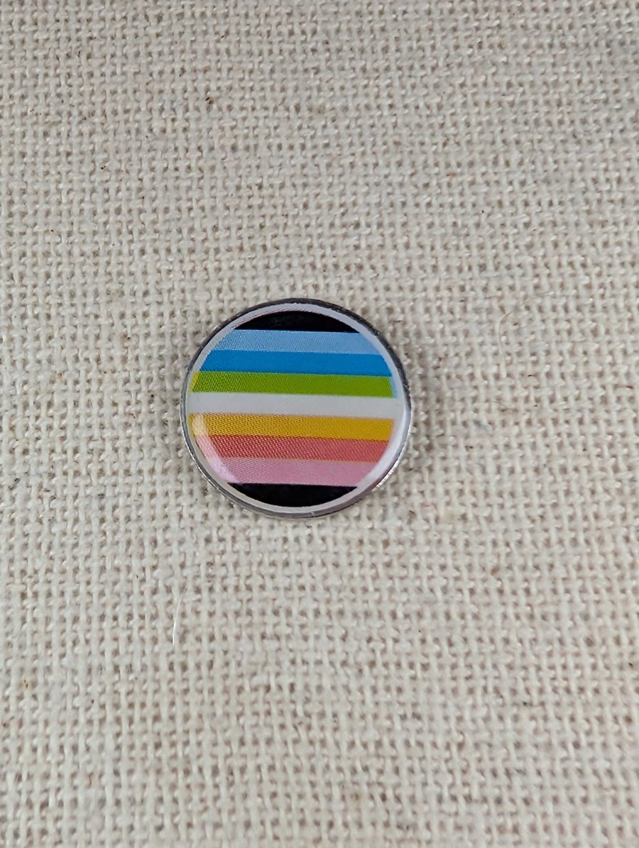Queer Flag Pin - Pride Themed Badge - Large Resin Topped Pin Badge
