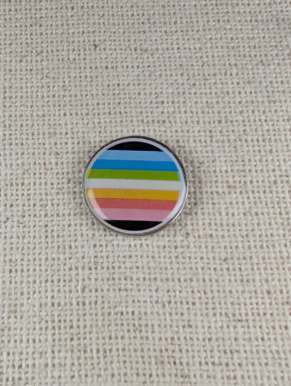 Queer Flag Pin - Pride Themed Badge - Large Resin Topped Pin Badge